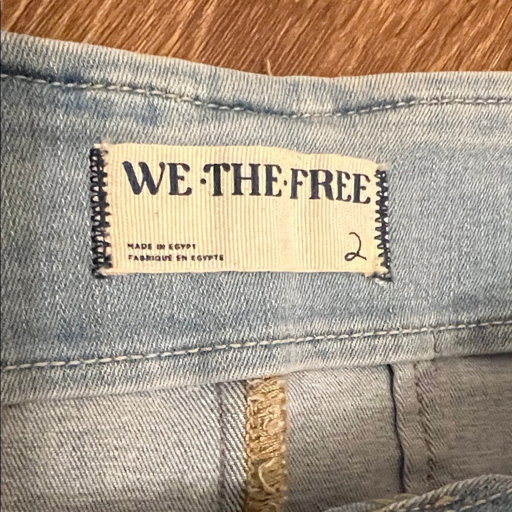 We The Free Light Blue Denim Zip-Front Mini Skirt - Picture 2 of 4
